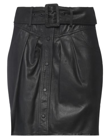 Woman Mini skirt Black Size XS Goat skin