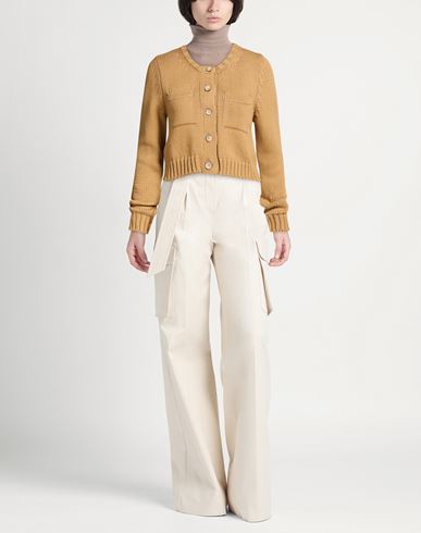 Woman Cardigan Camel Size 4 Cotton, Polyamide