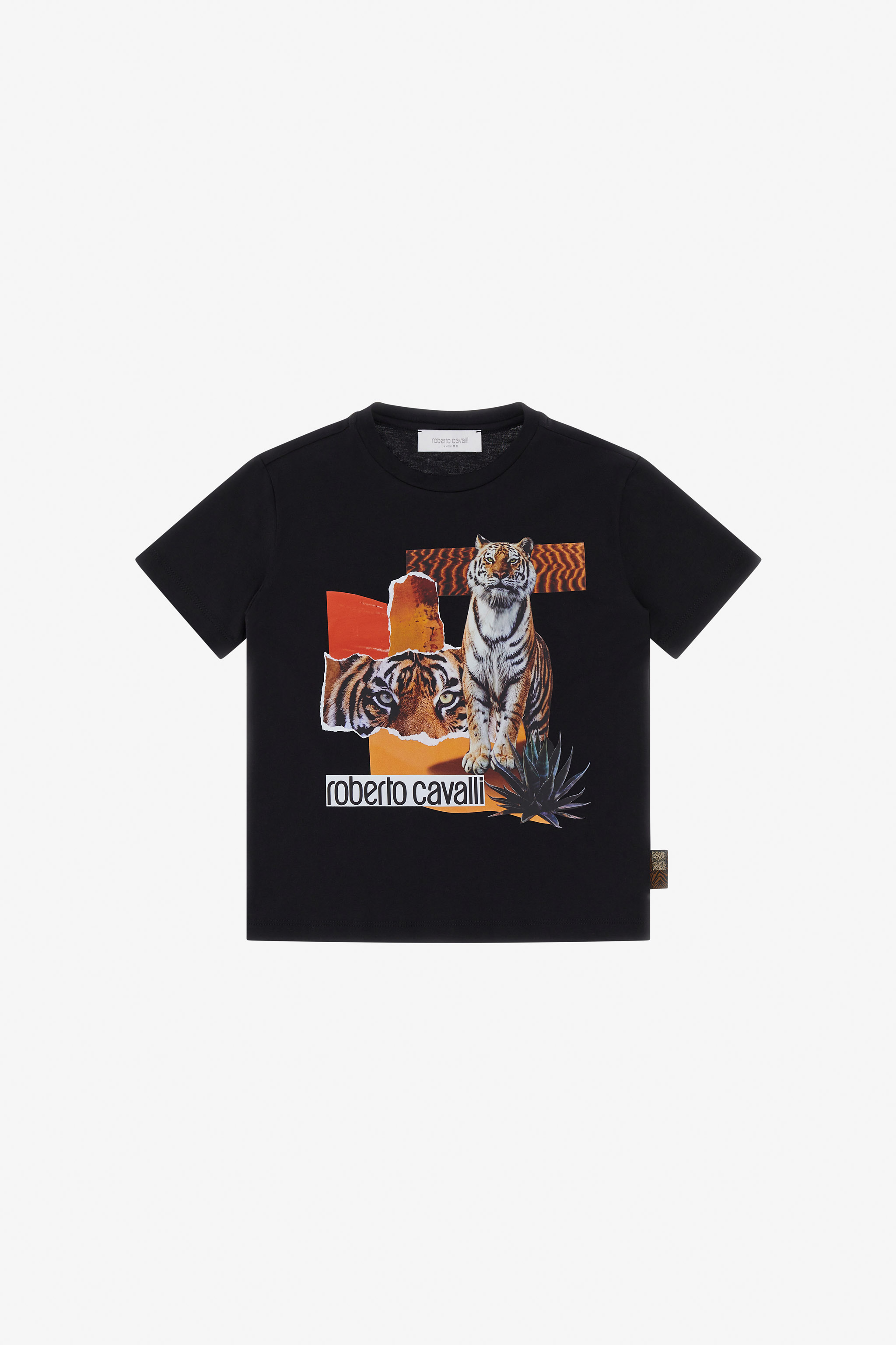 T-shirt With Tiger Print And Logo