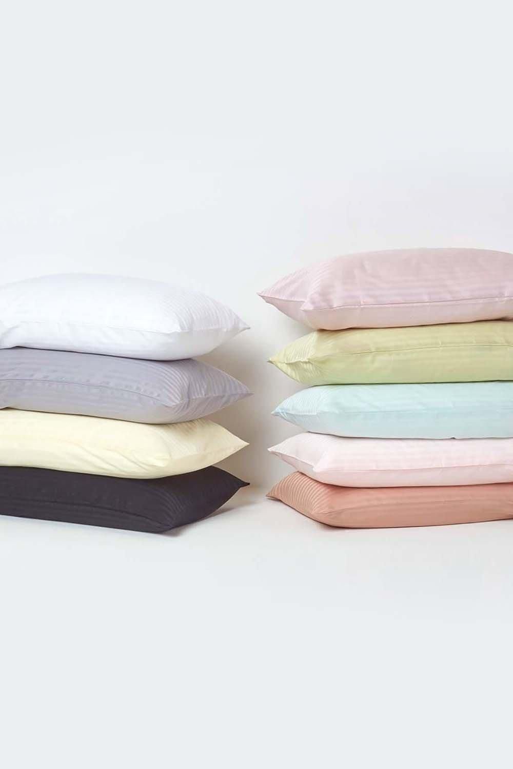 Homescapes Egyptian Cotton Stripe Duvet Cover And Pillowcase 330 Tc In Pink