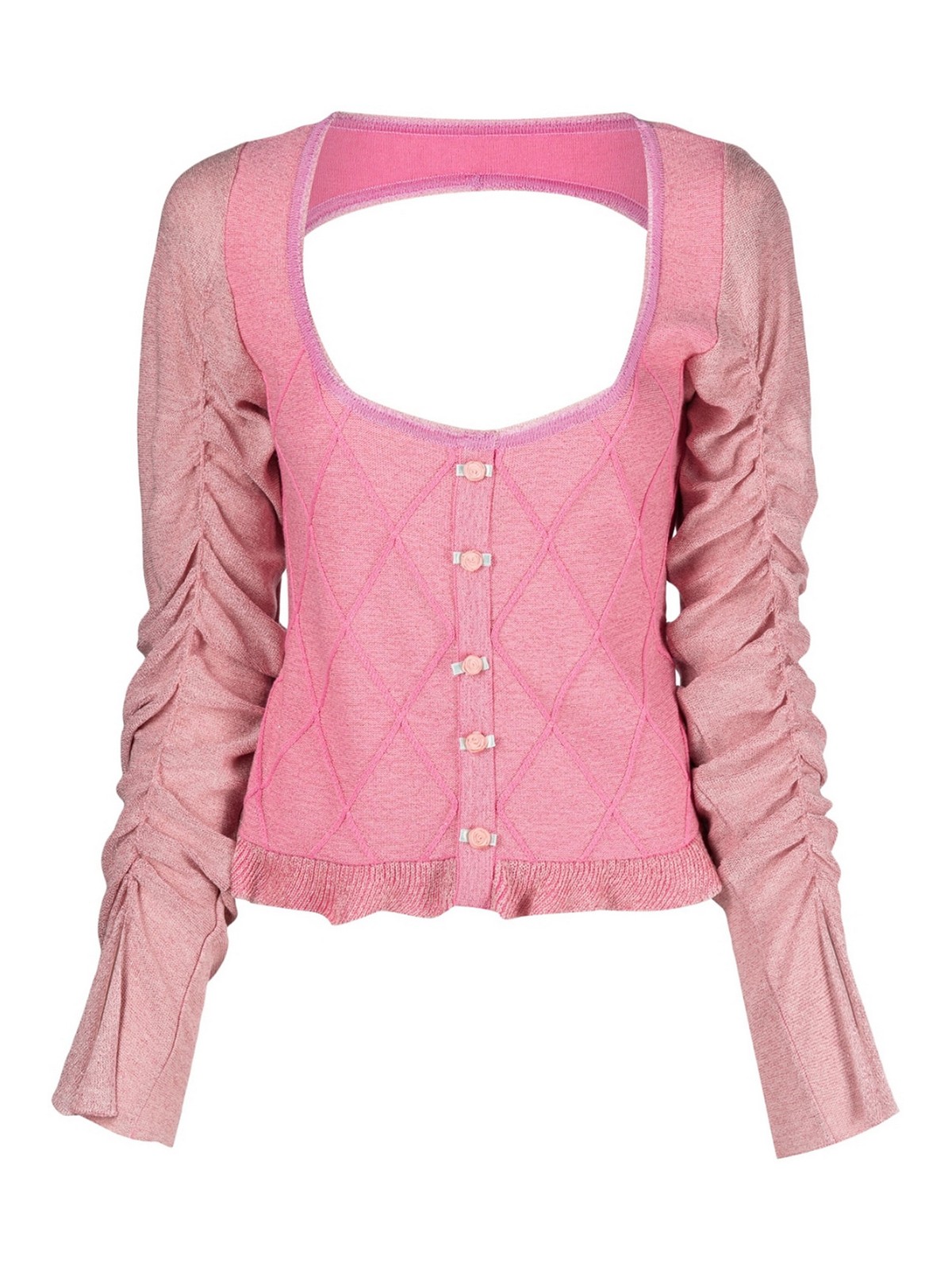 Cardigan with button roses