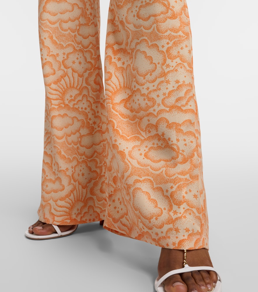 Mid-rise silk pants