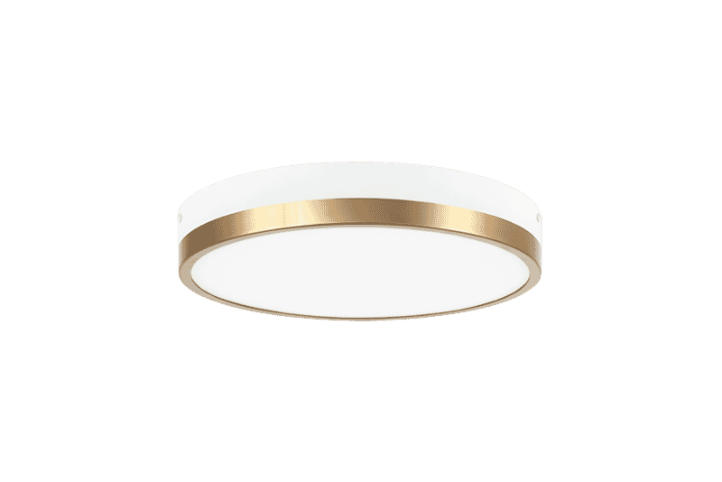 White & Aged Gold Brass LED Flush Mount from the Tone Collection