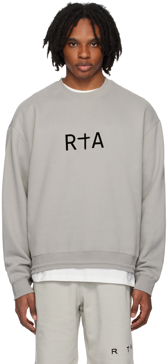 RTA Gray Flocked Sweatshirt