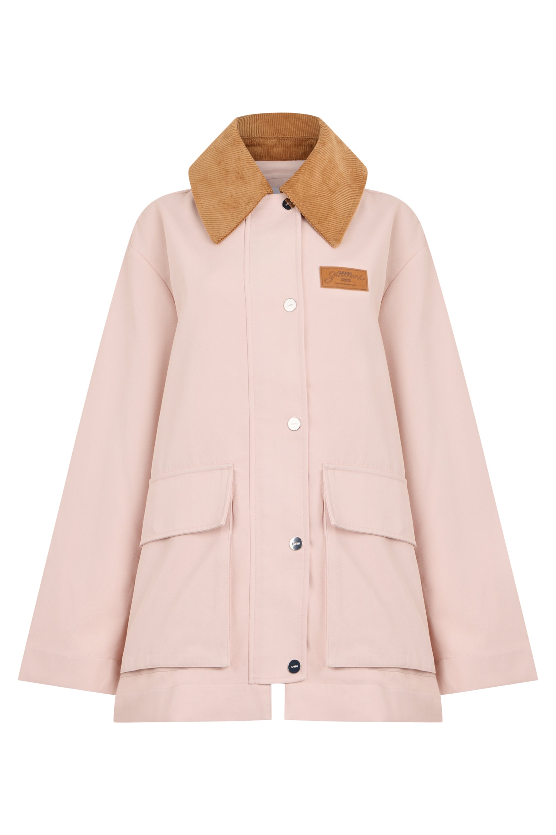 Contrast Collar Button-Front Jacket