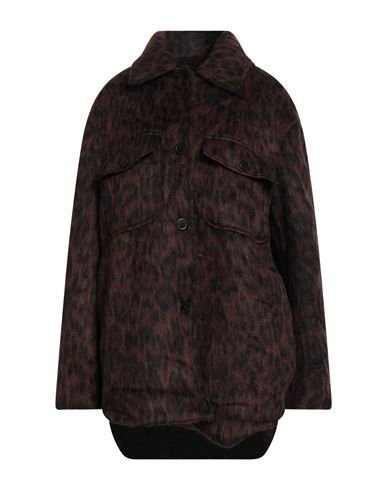 Woman Coat Chocolate brown Size 6 Virgin Wool, Alpaca wool, Polyamide