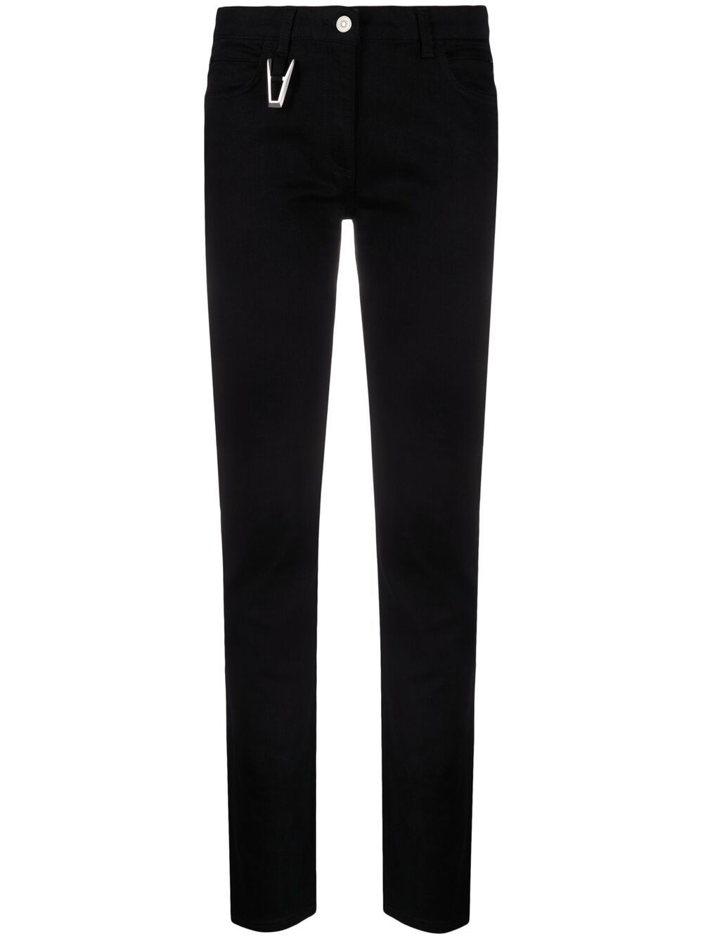 Ring-detail slim-fit jeans - Black