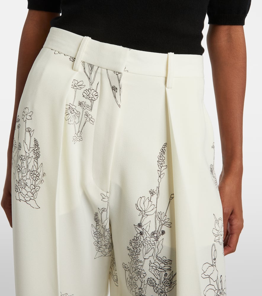 Floral wide-leg pants