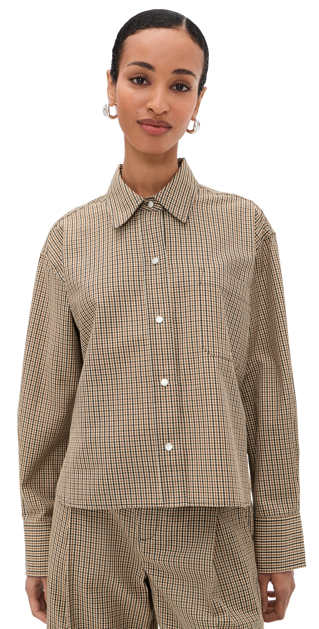 Cropped Button Down Shirt Lt Wheatstone Check