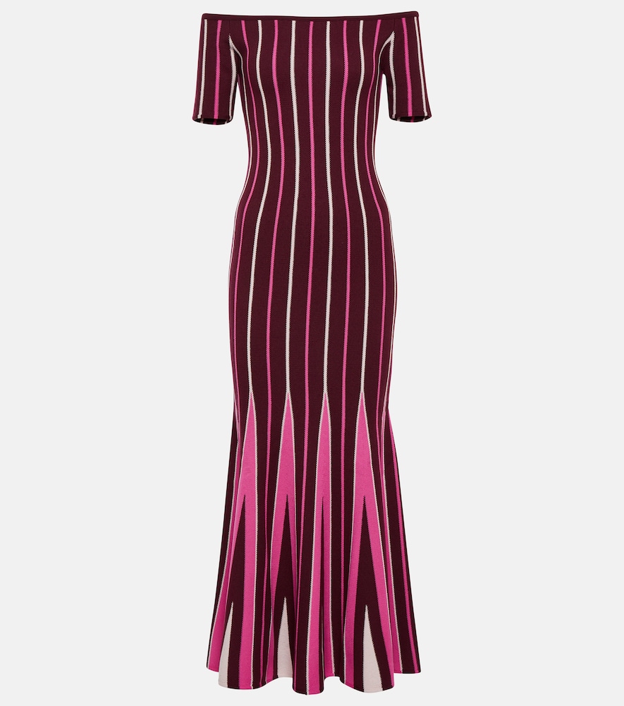 Pleated wool maxi dress