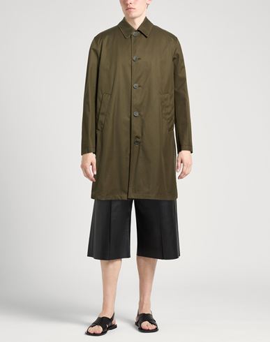 Man Overcoat & Trench Coat Military green Size 40 Cotton