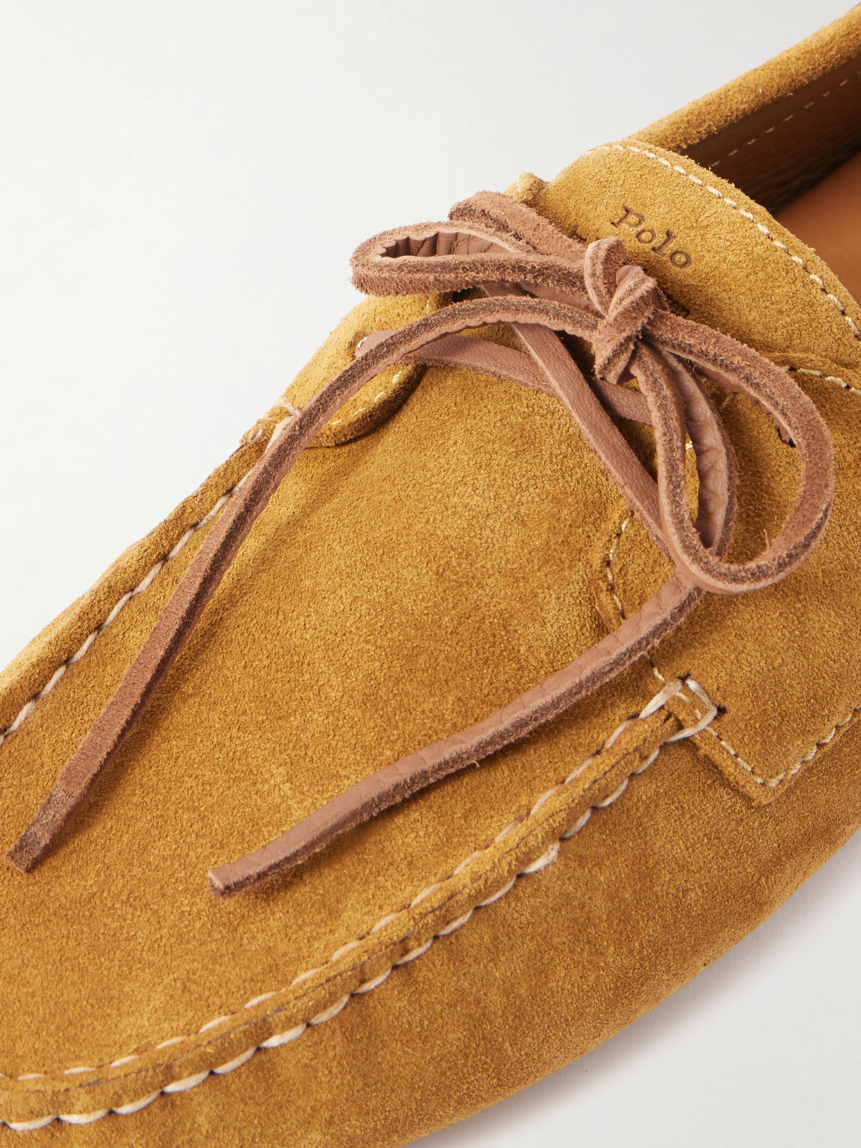 Leather-trimmed Suede Loafers - Green