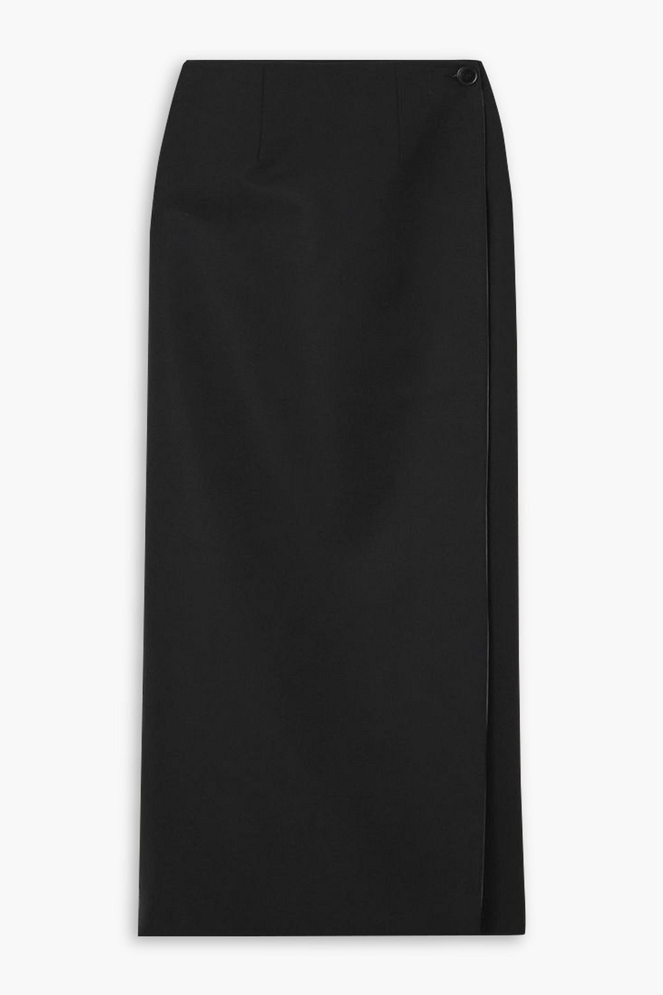 Reversible wool maxi wrap skirt