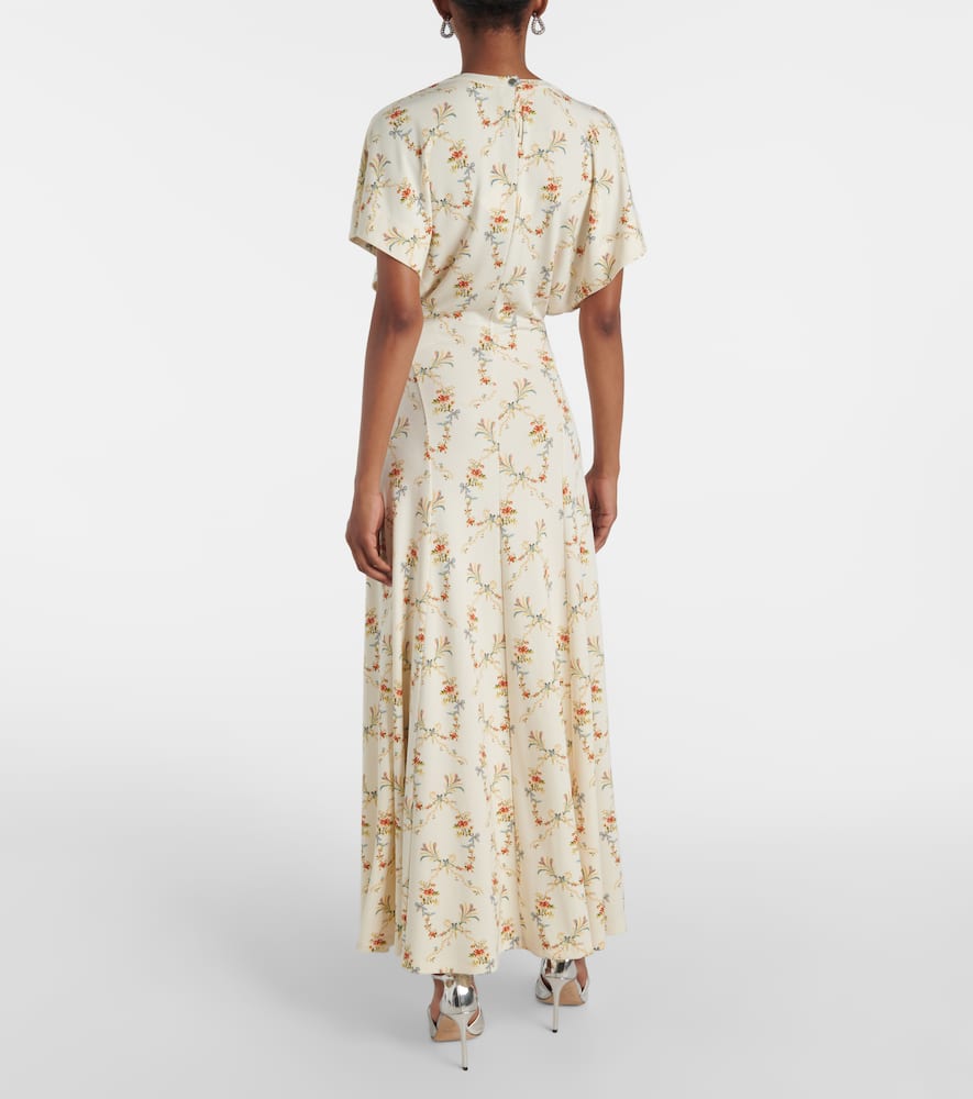 Floral gathered midi dress