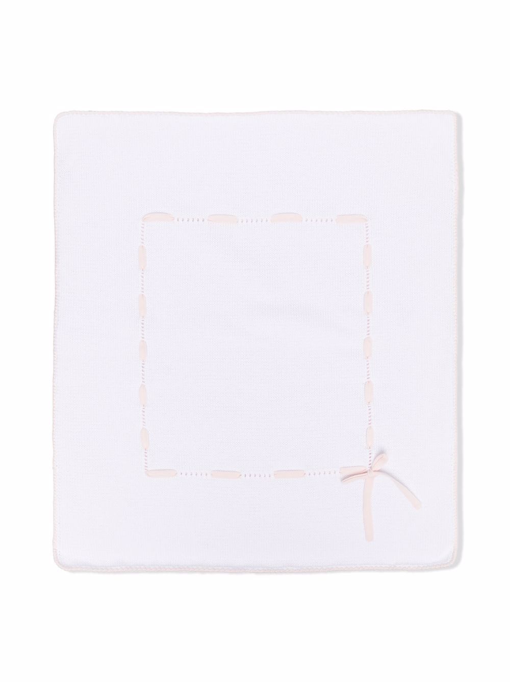 Stitch-detail knitted blanket - White