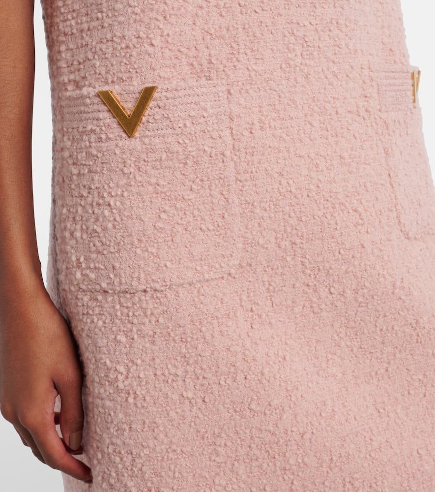 VGold wool-blend tweed minidress