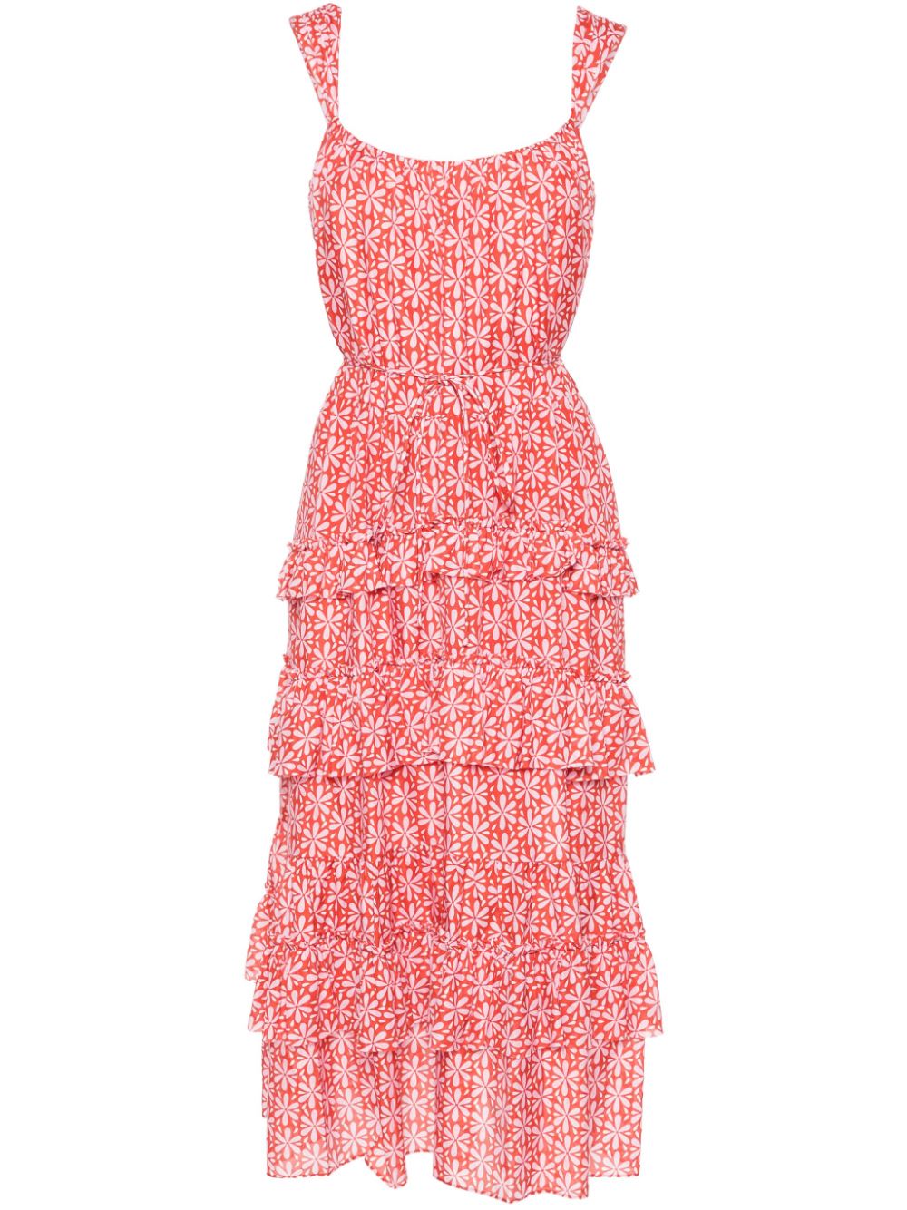 Moderna floral-print midi dress - Red