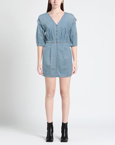 Woman Mini dress Blue Size 4 Cotton