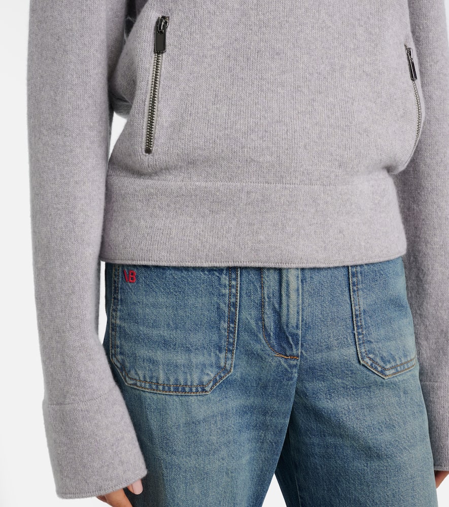 Wool and cashmere half-zip sweater