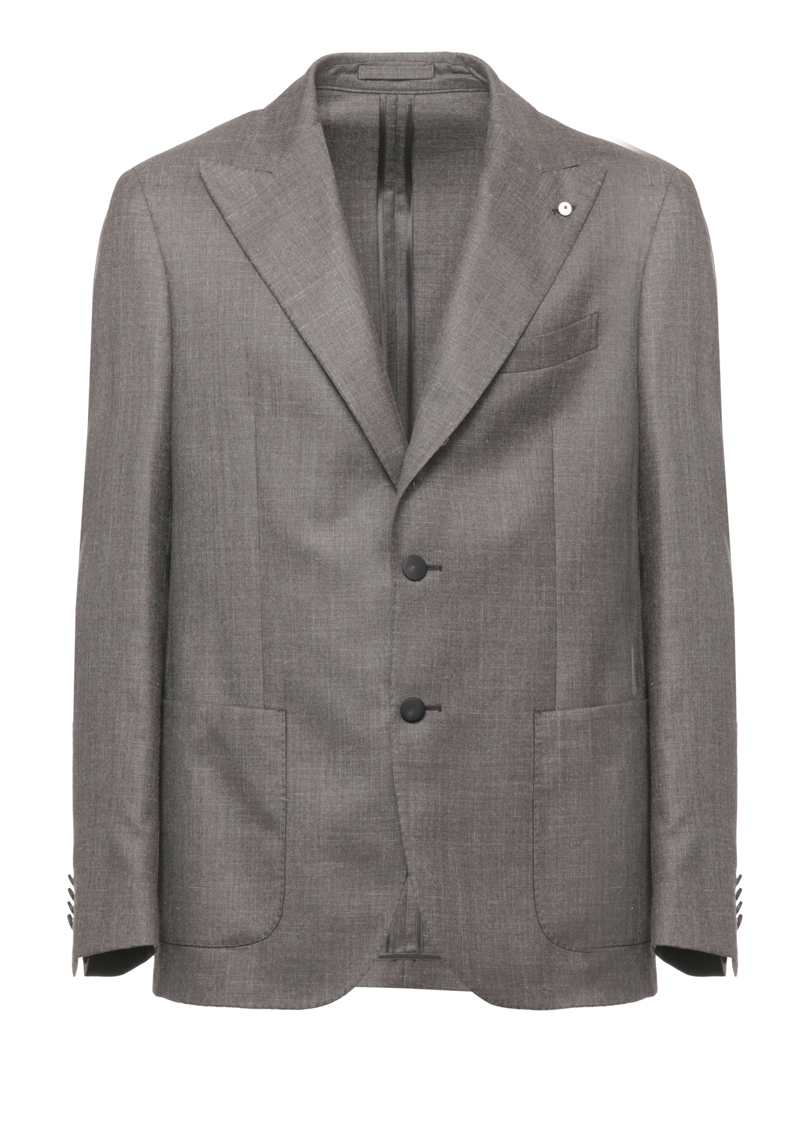 Brown Peak Lapel Wool Blazer