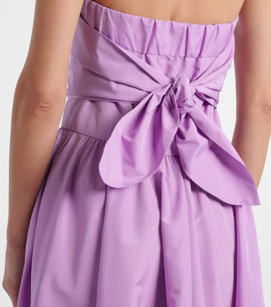 Gathered faille midi dress
