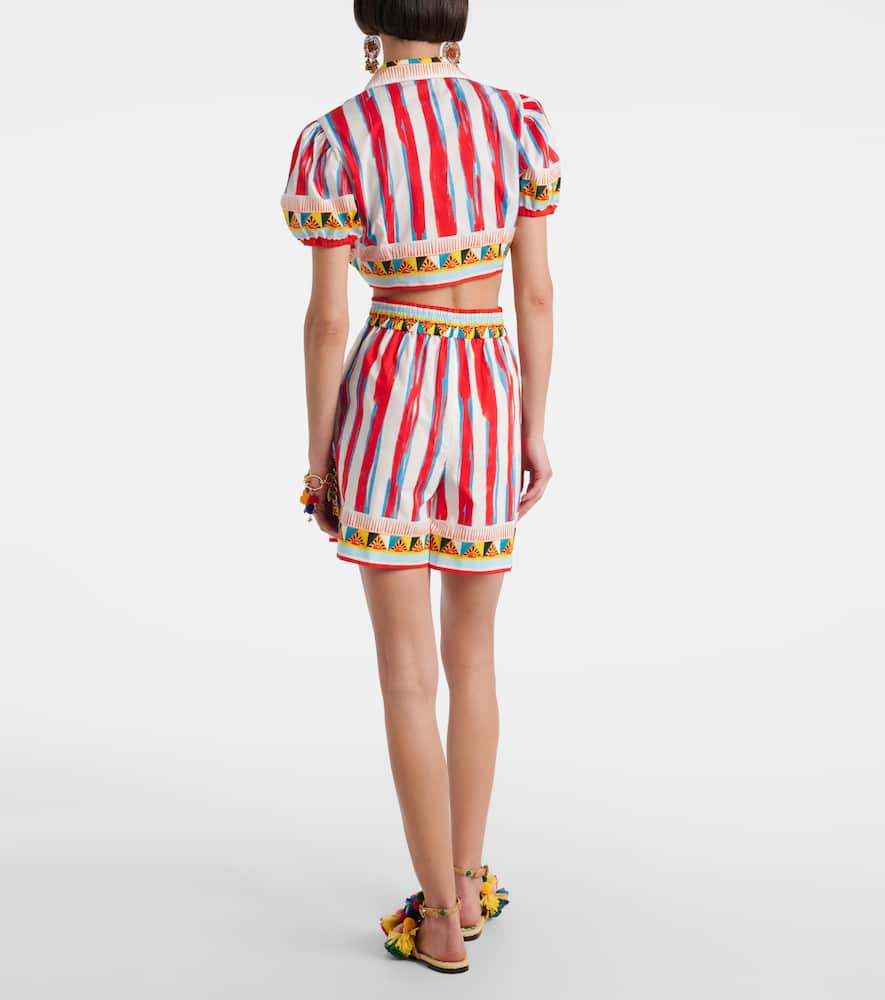 Patterned cotton shorts