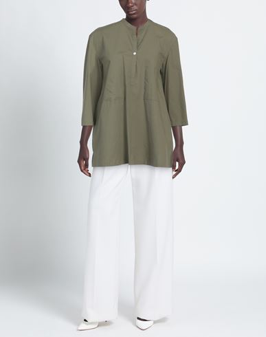 Woman Top Military green Size S Cotton, Elastane