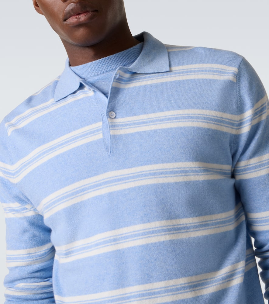 Mr Swansea striped cashmere polo sweater