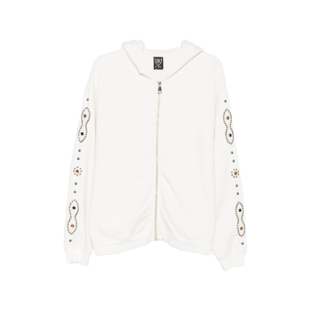 Stud-embellished Zip-up Hoodie