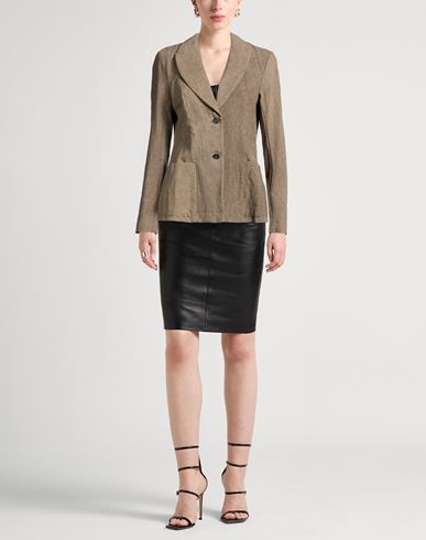 Woman Blazer Taupe Size 6 Cotton, Linen, Wool