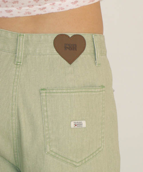 SOFT PIGMENT WIDE DENIM PANTS MINT
