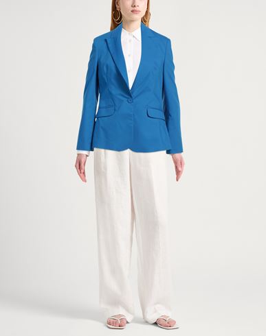 Woman Blazer Bright blue Size 4 Cotton, Nylon, Elastane