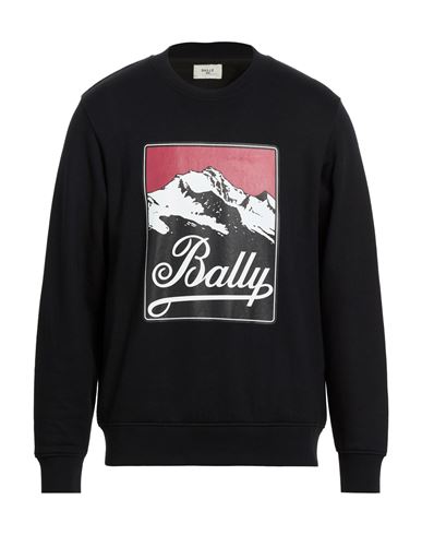 Man Sweatshirt Black Size 38 Cotton, Nylon