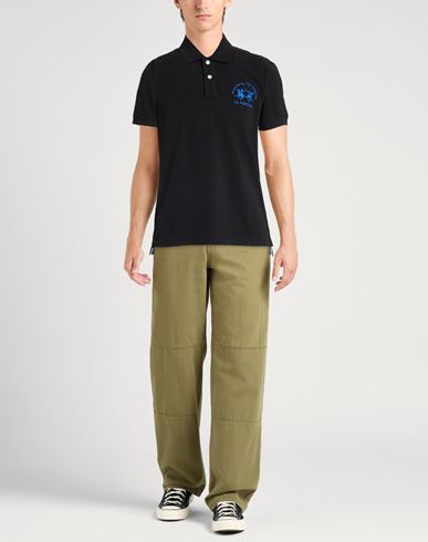 Man Polo shirt Black Size L Cotton