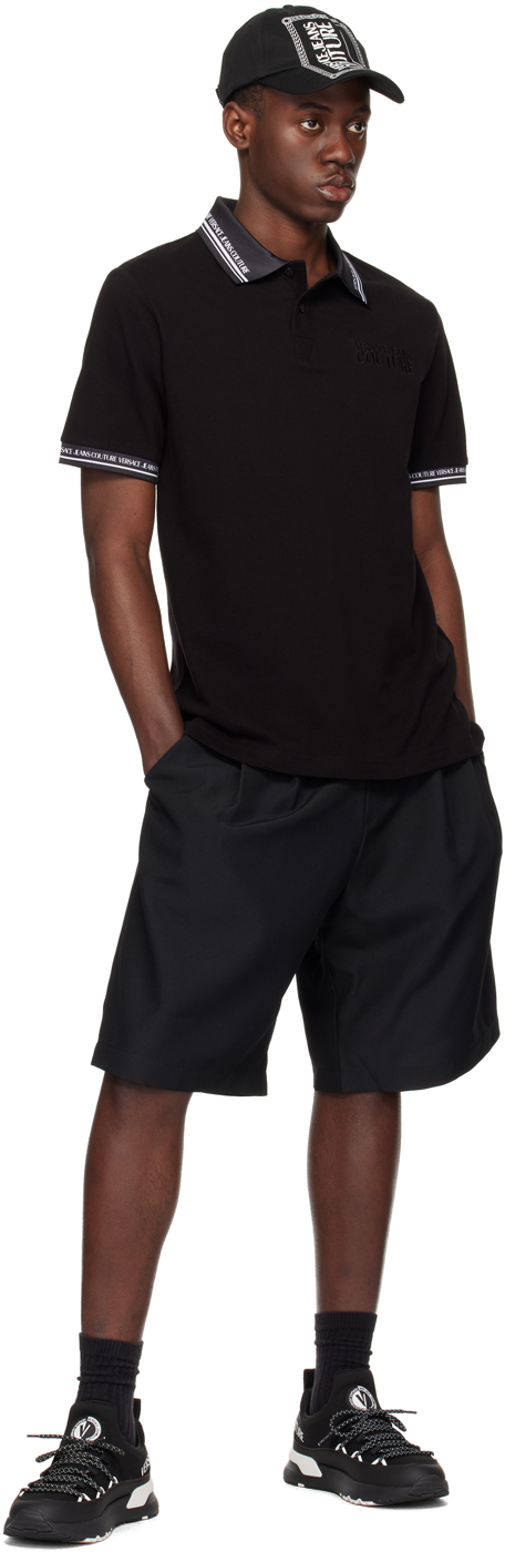 Versace Jeans Couture Black Printed Polo
