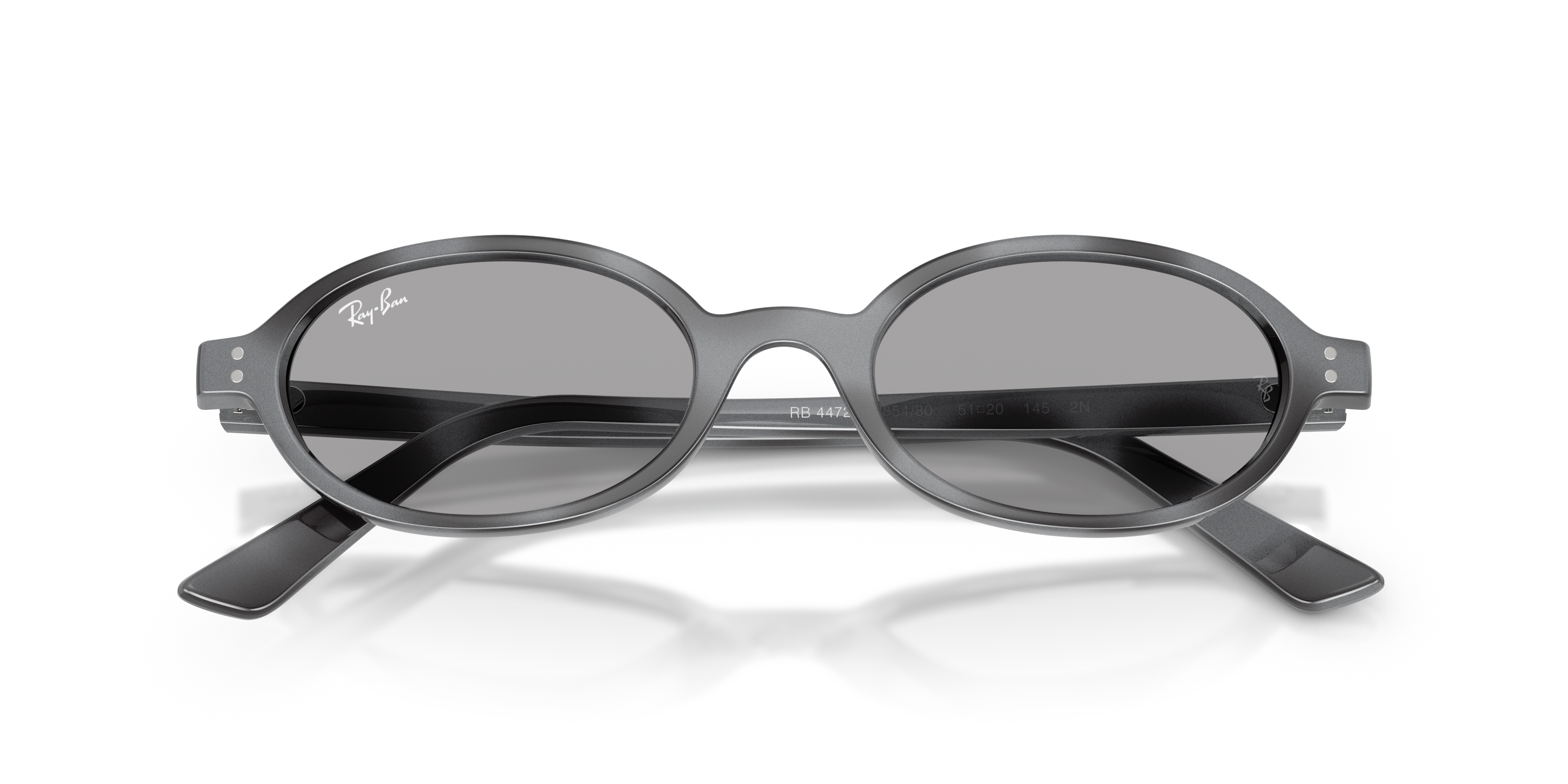 Ray - Ban Unisex Ray - Ban RB4472 685480 Sunglasses Injected Grey Blue Round Norma
