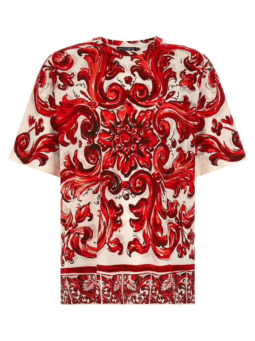Red Printed Crew Neck T-Shirt