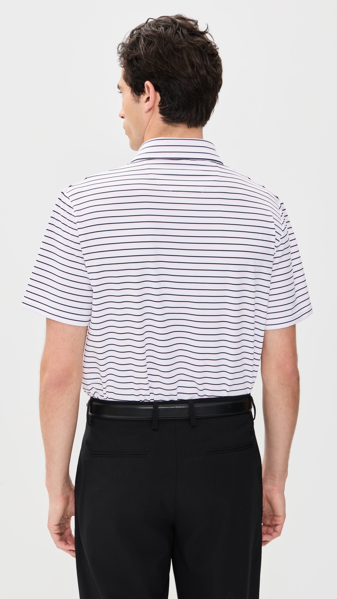 Thin Multi Stripe Tour Pique Polo Carmel Pink Multi