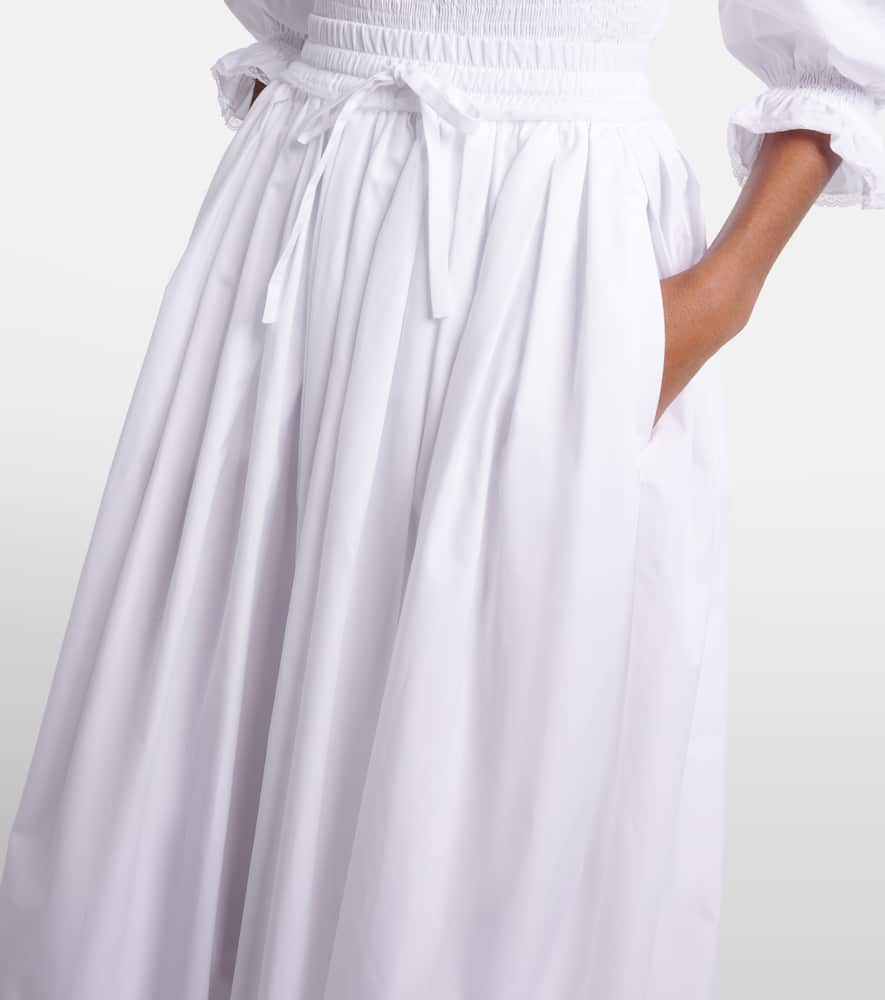 Cotton poplin midi skirt