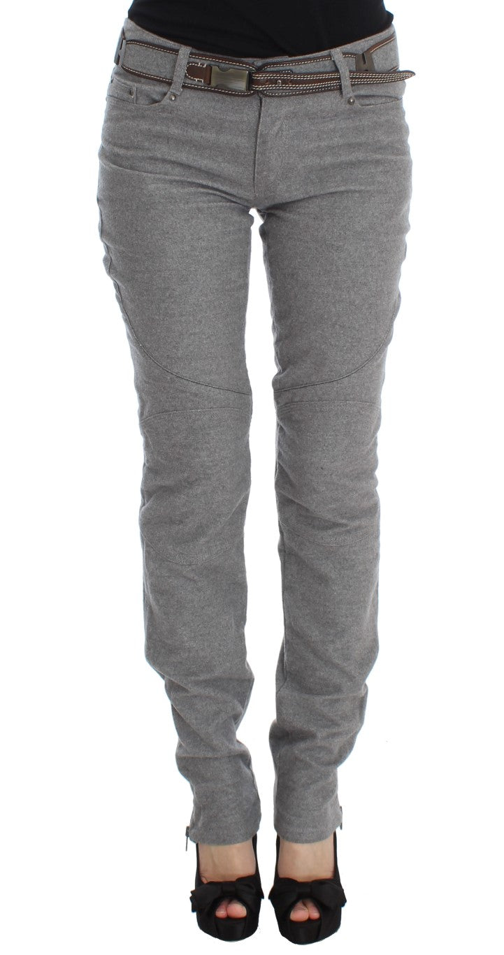 Slim-Fit Cotton Trousers — Gray