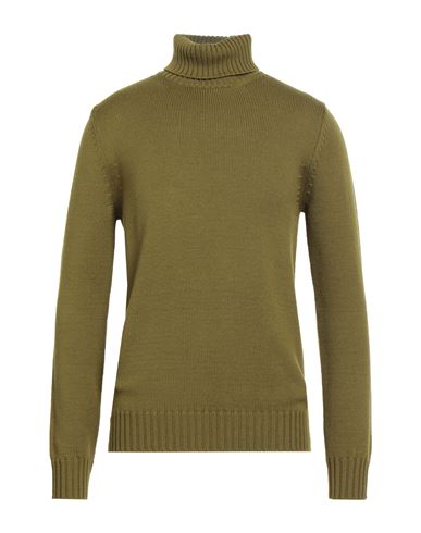 Man Turtleneck Military green Size 42 Merino Wool