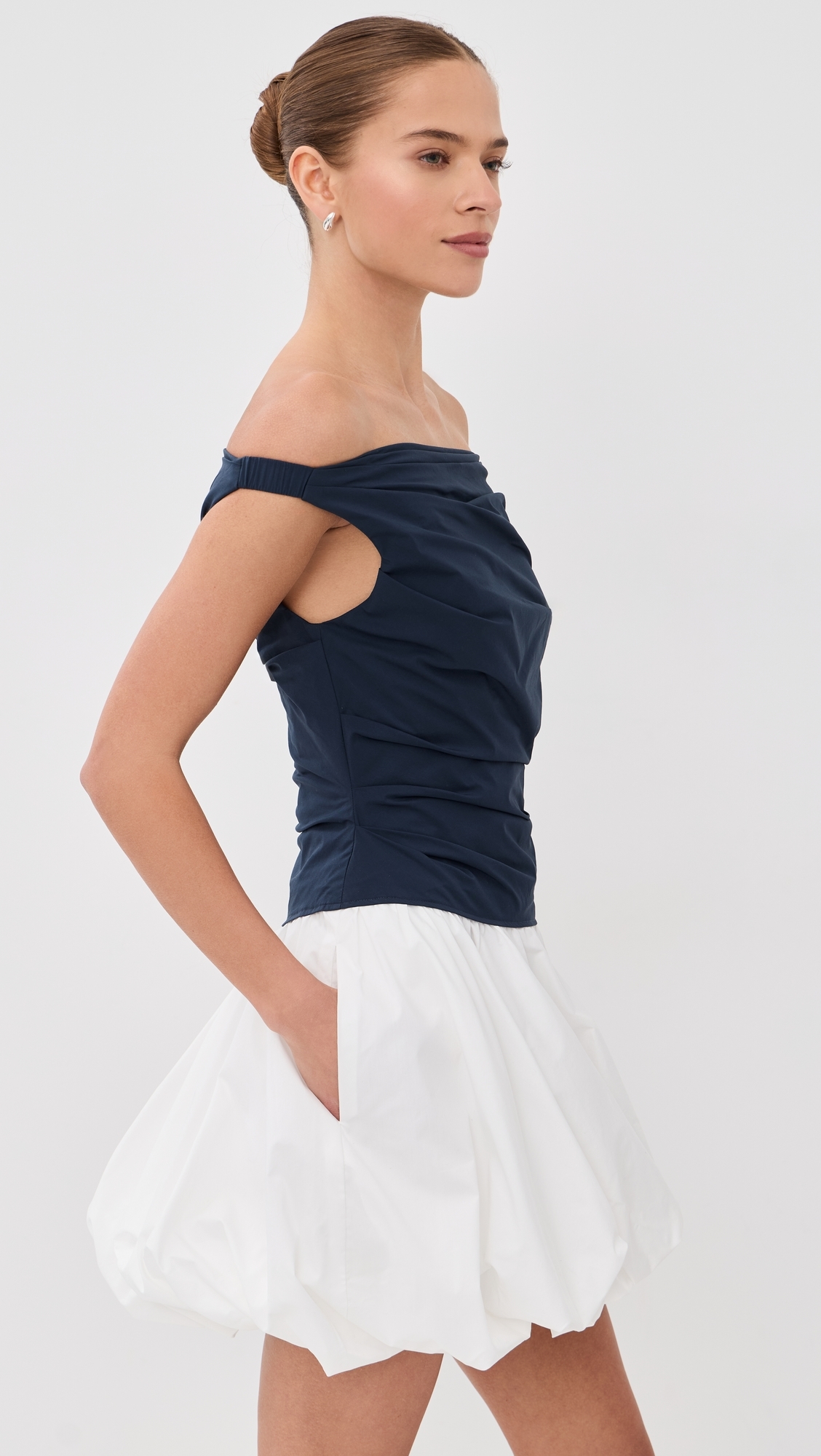 Salina Cotton Bubble Mini Dress Midnight Multi
