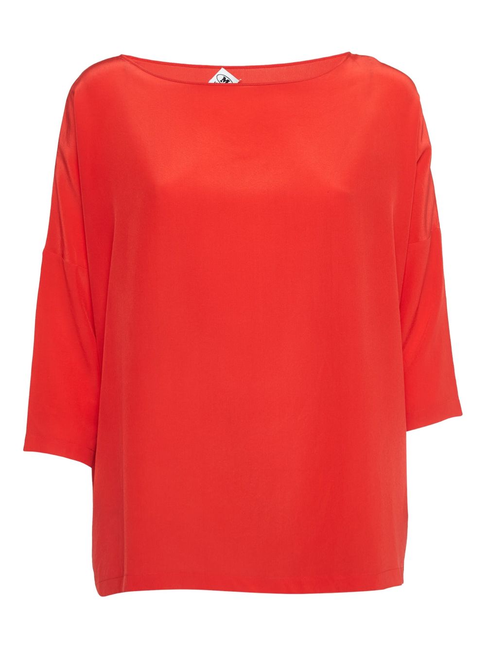 Silk boat-neck top - Red