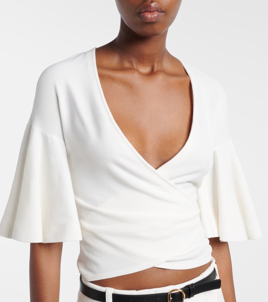 Paysan knitted jersey wrap top
