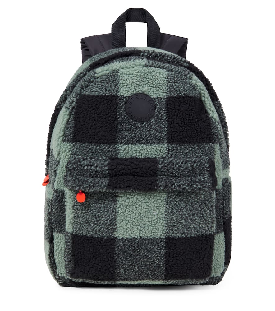Logo checked teddy backpack