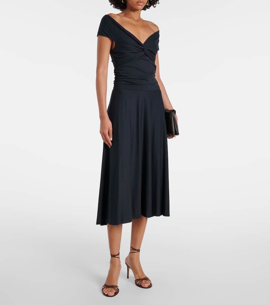 Soft Drape off-shoulder midi dress