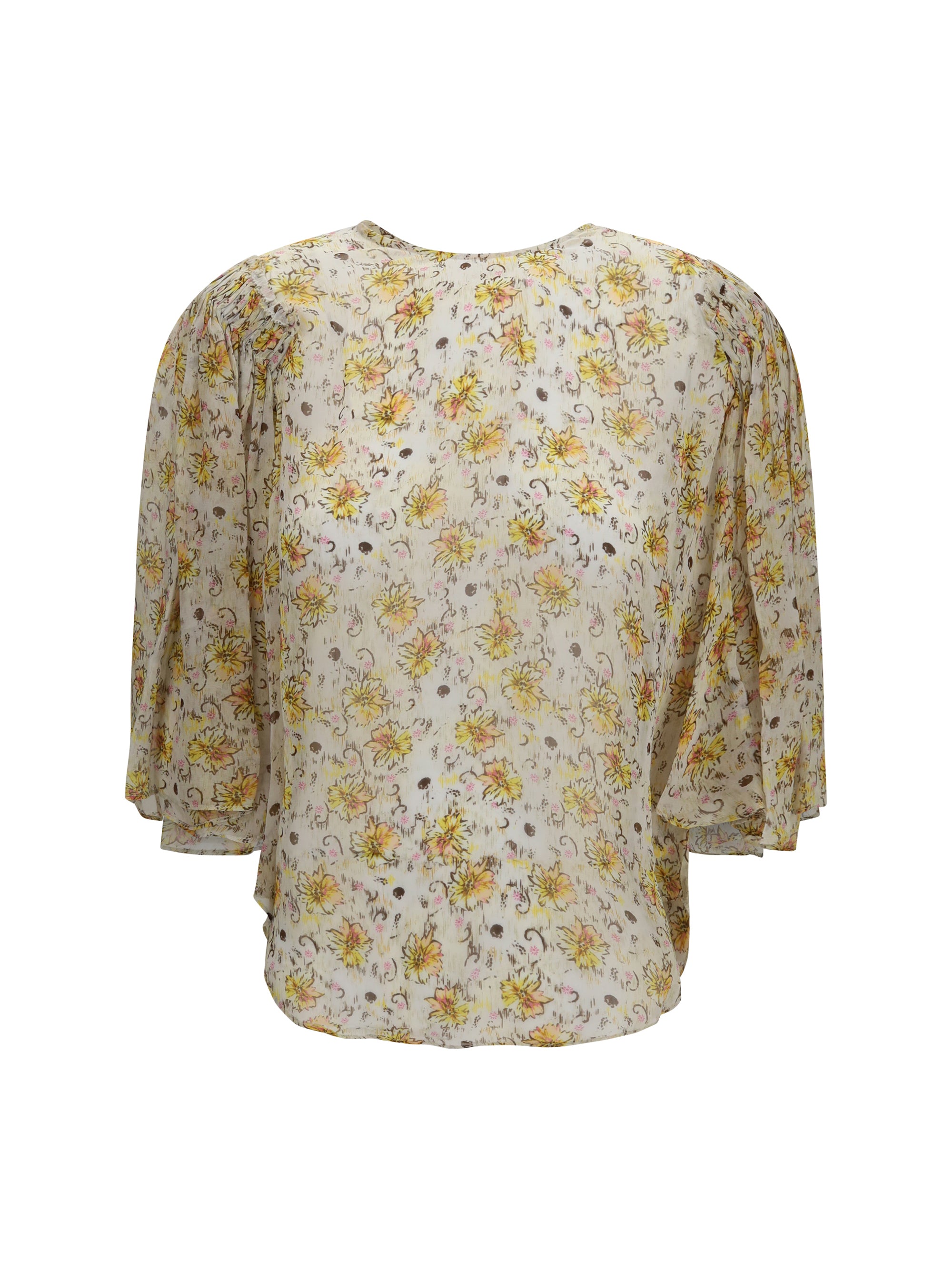 Floral Viscose Shirt — Yellow