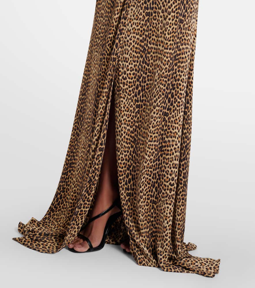 Embellished open-back gown