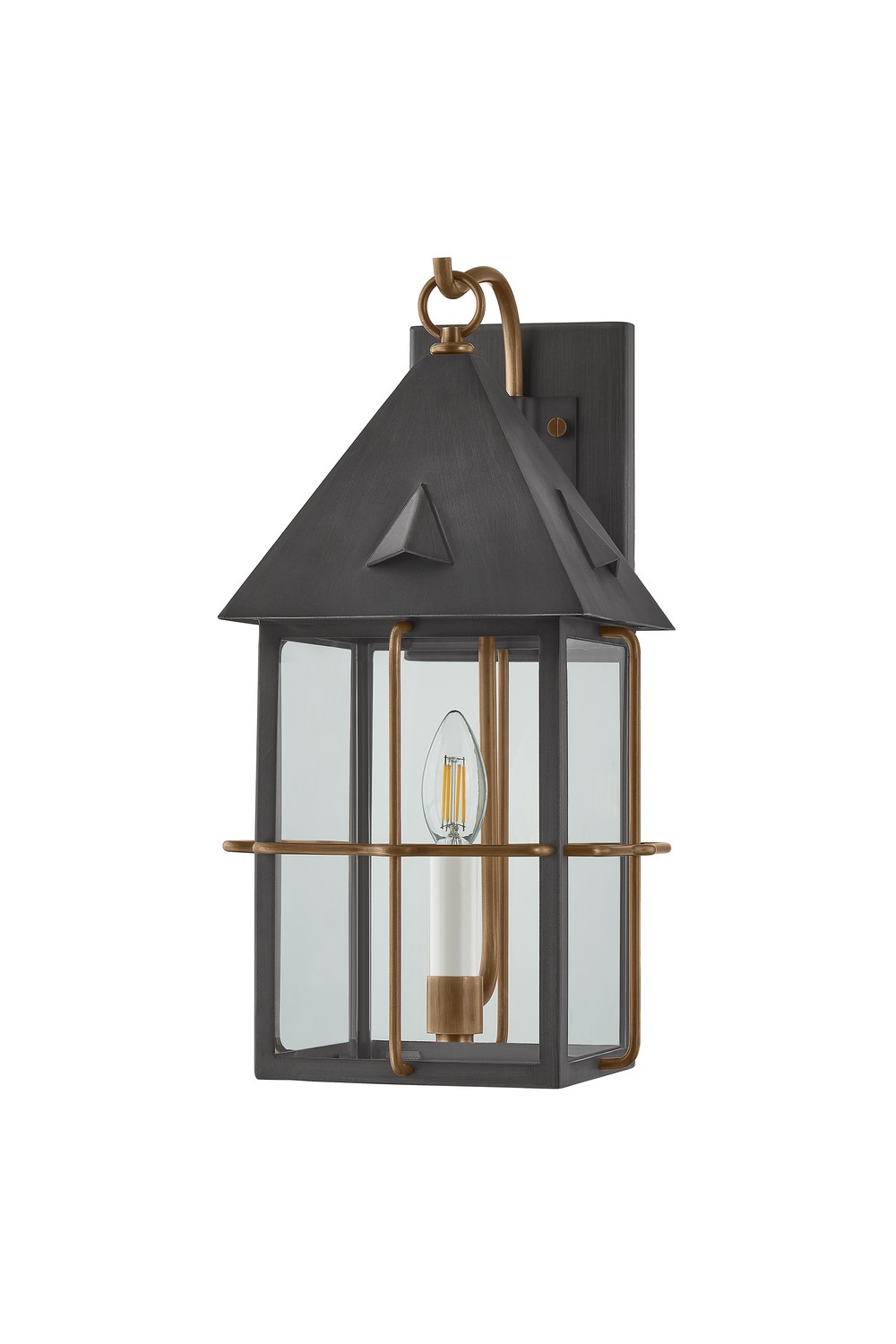 Patina Brass And Graphite Wall Sconce from the Toby Collection