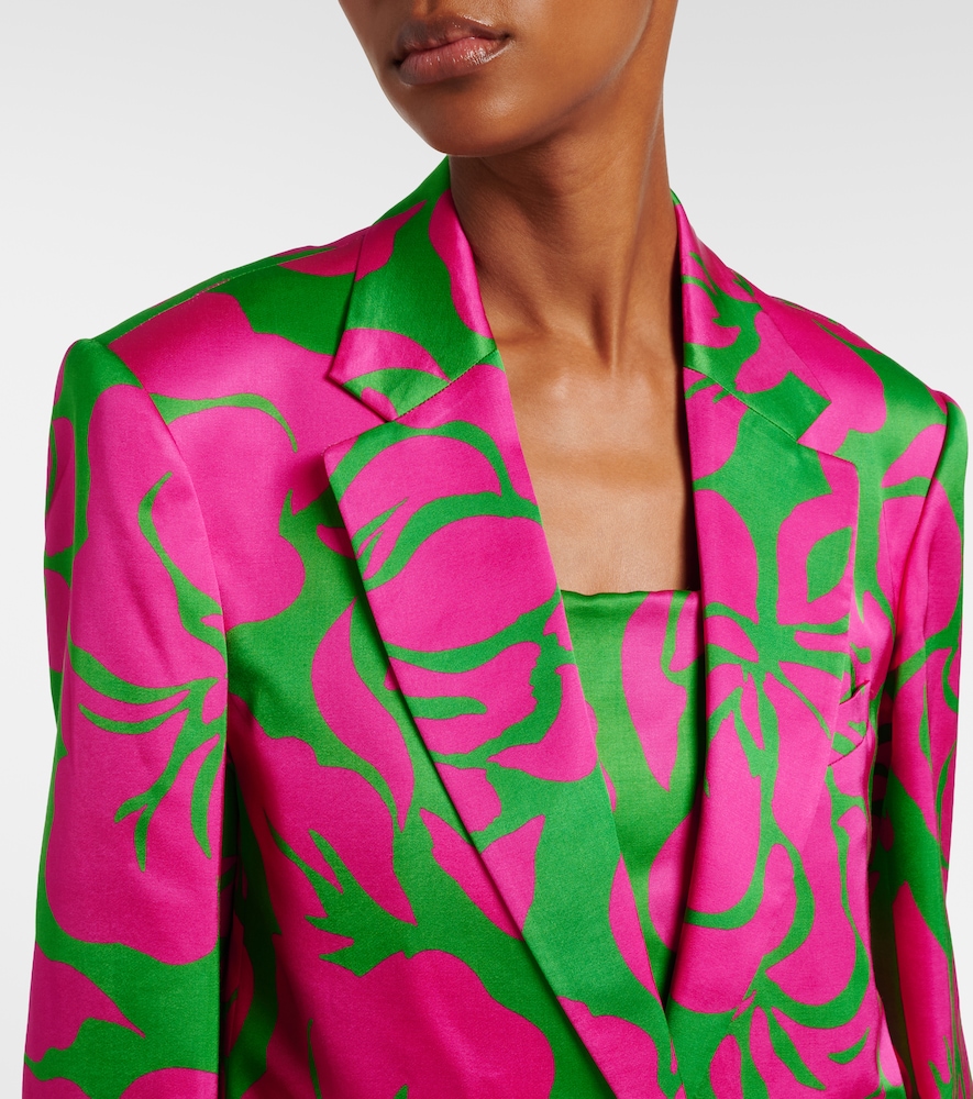 Floral satin blazer
